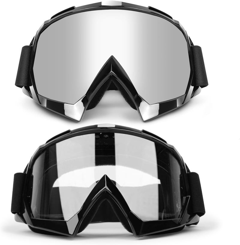 XYOP Motorcycle Goggles 2 Pack ATV Dirt Bike Gear Motocross Helmet Offroad UTV MTB MX Accessories Riding Racing Windproof Glasses UV400 Anti-Fog Dustproof Goggles for Men Women Youth Kids - Image 1